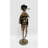 Mixed metal ware sculpture of a Musician, 55cm high