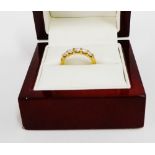 9 carat gold and five stone diamond eternity ring, UK ring size M