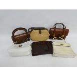 Carton containing a selection of ladies vintage handbags, (6)