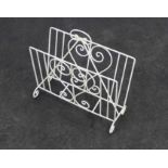 White wirework magazine rack