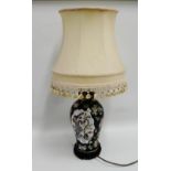 Famille Noire style ceramic baluster table lamp base and shade