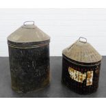 19th century Military Japanned metal hat box and another, 65 x 44cm (2)