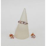 9 carat rose gold dress ring claw set with three bright cut morganite together with matching