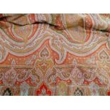 Paisley shawl with terracotta field, 340 x 160cm