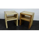 Pair of contemporary ironwood side tables, 60 x 50cm, (2)