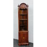 Mahogany corner cabinet, 188 x 40cm