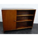 Retro bookcase with open shelves and a single cupboard door, 92 x 122cm