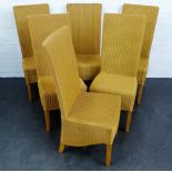 Set of six Lloyd Loom high back chairs, 112 x 48cm, (6)