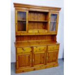 Pine kitchen dresser, 198 x 146cm