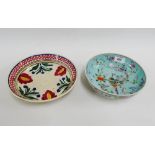 Nisbet ware Scottish pottery bowl, together with a Chinese bird patterned bowl, (2)