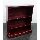 Small hardwood open bookcase, 86 x 76cm