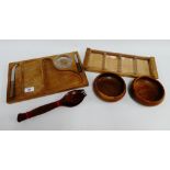 Selection of teak serving dishes etc., (a lot)