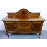 Mahogany ledgeback sideboard, 132 x 168cm