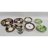 Collection of 19th century English table wares to include sauceboat, saucers, side plates and a