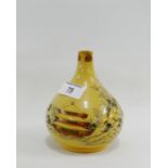 Japanese pottery vase, finely painted with figures, pagoda and a winter landscape, impressed marks