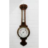 Oak framed aneroid wall barometer