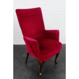 Upholstered bedroom chair, 95 x 57cm