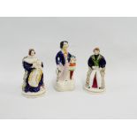 Group of Staffordshire pottery to include Queen Victorian and Prince Albert, together with