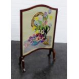 Mahogany framed fire screen, 84 x 54cm