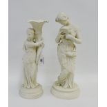 Parian ware figure of "Goddess of Plenty" with a registration mark verso to the back, on a