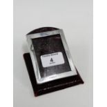 Edwardian silver and leather photograph frame with clip action, Birmingham 1904, 12 x 8.5cm