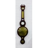 Della Torre of Perth, 19th century five dial banjo barometer in a mahogany and inlaid case, 100cm