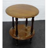 Mahogany circular two tier side table, 65 x 52cm