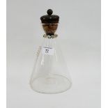 Decanter and stopper with trailed glass decoration, 24cm high