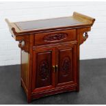 Oriental hardwood cabinet, 72 x 75cm