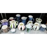 Studio pottery to include Rye, Cinque Ports etc., to include jugs, miniature vases, salts, mugs, jar