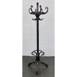 Bentwood mahogany hat and coat stand, 200cm