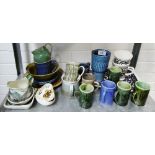 Quantity of "Malta" studio pottery to include platters, cups, bowls, dishes etc., (a lot)