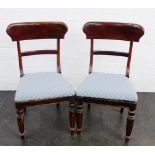 Pair of Victorian mahogany framed chairs, 90 x 48cm, (2)