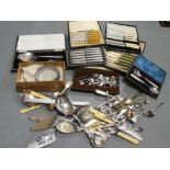 Carton containing miscellaneous Epns cased flatware sets etc., (a lot)