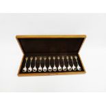 John Pinches for the Royal Society for The Protection of Birds collection of twelve silver spoons,