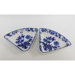 Two Cauldon blue and white Meissen patterned serving dishes, (2)