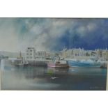 Frank Stephen, DA "Harbour Scene" Pastel, signed and dated '93, in a glazed frame, 67 x 47cm