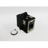 Wilson & Sharp gun metal cased pocket watch, together with a vintage Kodak Brownie camera, (2)