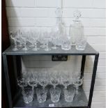 Suite of drinking glasses and decanters, (a lot)