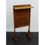 19th century rosewood screen with shelf and acanthus motifs to the base