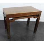 Chinese style mahogany side table, 52 x 67cm