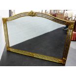 Giltwood overmantle mirror, 90 x 130cm