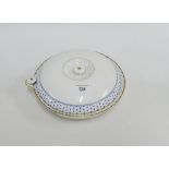 Royal Worcester bone china blue and white muffin dish and cover