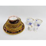 Collection of Copeland's china Imari table wares, together with two blue and white porcelain cups