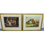 Set of six coloured prints to include "The Abdication", "The Battle of Landside", "The Murder of
