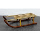 Vintage Lillywhites wooden sledge, 94 x 133cm