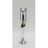 Edwardian silver twin handled solifleur vase by Williams Ltd, Birmingham 1909, 27cm high