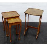 Mahogany nest of two tables together with a small side table (3)