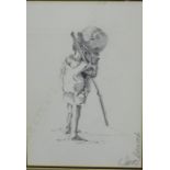 Sara Schwab "Improvisation" Pencil sketch, signed, in a glazed frame, 20 x 30cm