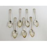 William IV set of seven Scottish silver teaspoons by Alexander Mitchell, Glasgow 1835 (7)